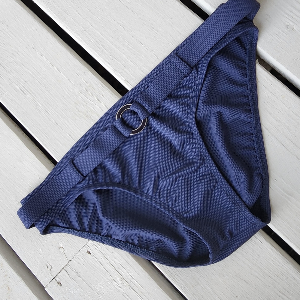 L Navy Nautical Bikini Bottoms